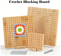 Ensemble de planches à bloquer en bambou pour le crochet avec épingles en acier inoxydable, tapis de blocage fait main pour les carrés Granny, idéal pour les amateurs de crochet
