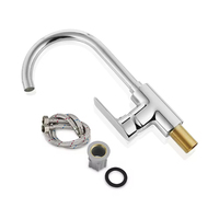 Robinet de cuisine OEM moderne en acier inoxydable chromé avec cartouche céramique, mitigeur monocommande eau chaude/froide, garantie 3 ans
