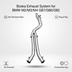 ท่อไอเสีย OEM Boska แบบ Single Midpipe สำหรับ M3/M4 G80/G82/G83 3.0T ปี 2021-2025 ผลิตจากเหล็กกล้าไร้สนิมขัดเงา เชื่อมด้วยวิธี TIG ทนความร้อนสูง 4 ชั้น - Product Image 1