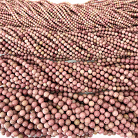 Perles rondes en rhodonite naturelle, 6 mm, 8 mm, 10 mm, perles de pierres précieuses rose doré de haute qualité pour la fabrication de bijoux