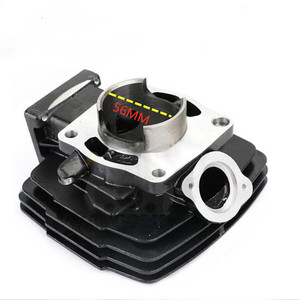 Kit de Cilindro para Motocicleta Yamaha de Dos Tiempos DT125 - Cilindro y Pistón de Aleación de Aluminio Plateado de 56 mm para Reequipamiento/Actualización - Product Image 3