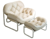 Fauteuil inclinable ergonomique en cuir résistant aux griffures de chat, dossier amovible, siège de détente, structure métallique pour salon