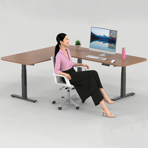 3 chân thép có thể điều chỉnh L hình dạng ngồi đứng điện Chiều cao có thể điều chỉnh góc 90 180 điều hành Bàn máy tính văn phòng - Product Image 2