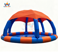 Piscine gonflable pour enfants avec toboggan et palmier, aire de jeux aquatique gonflable de qualité commerciale multi-style pour le plaisir en famille en plein air