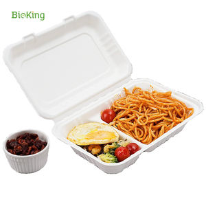Backing PFAS مجاني وصديقةالصدف الصديقةيمكن التخلص منها 9*6 بوصة تأخذ بعيدا Bagasse Clamshell حاوية طعام DDP الولايات المتحدة الأمريكية/أمريكا - Product Image 3