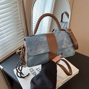 กระเป๋าสะพายไหล่ทรงสี่เหลี่ยมขนาดเล็กถุง2025ใบมาพร้อมกับจี้กระเป๋าถือสำหรับสุภาพสตรี - Product Image 6