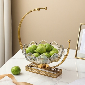Plateau à fruits rond en métal de luxe léger américain transfrontalier 2024, créatif, simple, plateau à fruits en métal européen - Product Image 3
