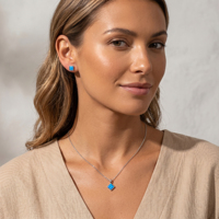 Pabrik Perhiasan Harga Pabrik Bebas Timbal & Nikel Perak 925 Rhodium Opal Anting Kalung Set Perhiasan Pernikahan Minimalis