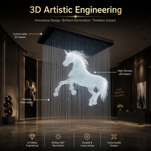 Lampadario di Lusso Moderno Personalizzato a Forma di Cavallo in Cristallo, Altezza Regolabile per Hall di Hotel, Villa, <span class=keywords><strong>Sala</strong></span> Espositiva - Product Image 5