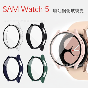 เคสพีซีที่เข้ากันได้กับ Samsung Galaxy Watch 4/5พร้อมเคสนาฬิกาอัจฉริยะแบบฟิล์มในตัว - Product Image 1