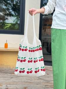 Sac fourre-tout <span class=keywords><strong>en</strong></span> laine tricotée au crochet portable grande capacité pour femmes, design personnalisé, mode hiver <span class=keywords><strong>automne</strong></span> printemps - Product Image 4