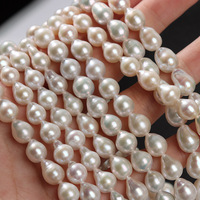 Perles de culture d'eau douce naturelles baroques en forme de goutte de 8-9 mm en gros pour la fabrication de colliers semi-finis DIY pour la bijouterie