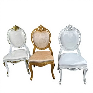 Chaises de salle à manger en résine à grain de bois empilables de style moderne français, chaises <span class=keywords><strong>Louis</strong></span> en plastique pour villa, salon, usage intérieur et extérieur - Product Image 2