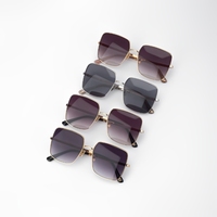 Lunettes de soleil de luxe unisexes Mhooe de haute qualité, monture rectangulaire en nylon métallique, verres dégradés, protection UV400
