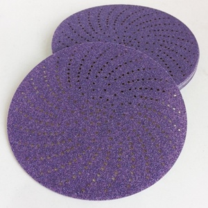 Papier abrasif céramique poreux brossé violet de 150 mm à 49 trous, adapté au ponçage à sec des automobiles. - Product Image 5