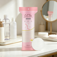 Certification OEKO-TEX, coton naturel écologique, blanc, diamètre 5,8 cm, tampons de maquillage en coton à 1 couche pour le visage, outils de maquillage