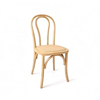 Stapelbarer Buchen-Bugholzstuhl Thonet mit Handgewebtem Rattansitz Klassischer Bistro-Esszimmerstuhl Wiener Café-Stuhl