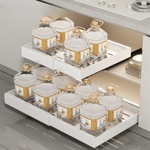 Estante de almacenamiento de Metal <span class=keywords><strong>Vertical</strong></span> de acero al carbono escalable, cajón de cocina, cuenco, cesta, organizador para botellas de condimentos, estante para platos - Product Image 4