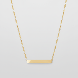 Collier en or 18 carats gravable avec diamant, chaîne à maillons mignons et forme de chiffre plaqué or de style religieux pour mariage et fiançailles - Product Image 1