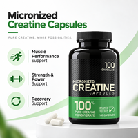 Capsules de créatine monohydrate micronisée, compléments alimentaires pour adultes, OEM/ODM, marque privée, BCAA naturel, faible teneur en glucides, croissance musculaire, énergie