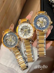 Nuevo Diseño de Reloj de Lujo Multifuncional para Hombre, Correa de Acero Inoxidable con Diseño Hueco, Mecanismo de Reserva de Energía Cinética Luminoso - Product Image 1