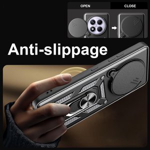 Funda Protectora para Teléfono con Diseño de Armadura de TPU y PC a Prueba de Golpes con Soporte de Anillo, Compatible con <span class=keywords><strong>Redmi</strong></span> <span class=keywords><strong>Note</strong></span> 13/14/15 <span class=keywords><strong>Pro</strong></span> 5G - Product Image 1