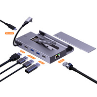 Station d'accueil 7 en 1 en alliage d'aluminium pour Steam Deck/ROG Ally RJ45 4K pour HDMI HUB Double USB 3.2 Ports USB C OLED Steam