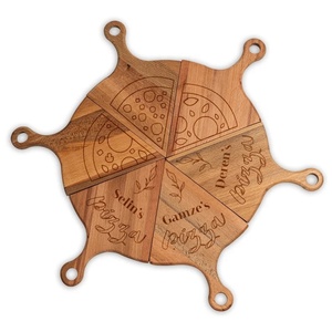 لوح تقديم بيتزا خشبي اسم مخصص على صينية تقديم البيتزا لوح تقطيع شرائح بيتزا شرائح - Product Image 1