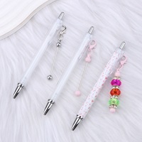 Nouveau stylo DIY en papier pour ornement suspendu à perler, stylo en plastique créatif à corps transparent blanc, breloques, stylos porte-clés