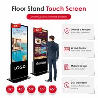 Pantalla Táctil LCD para Señalización Digital, Kiosco Publicitario con Soporte de Pie, Personalizable OEM ODM, Android Windows, Venta Caliente de Fábrica