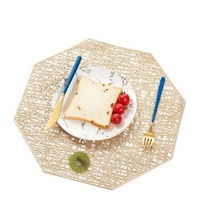 En stock – Lot de 4 sets de table octogonaux en PVC écologique, antidérapants, motif dessin animé, épaissi de 3 mm, ajourés