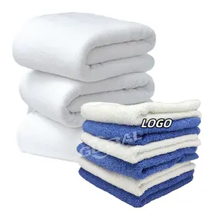 Gift Box Beach Gym Spa Custom Logo Classical Plain 100% Cotton White Towel Face Hand Bath Towel Set