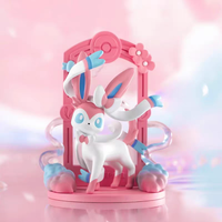 Pokemo Genuine Funsim Let's Go Eevee Blind Box 9 Boxe Set Figurine tendance de dessin animé en édition limitée en échelle 1/12, boîte mystère