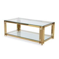 Offre Spéciale nordique plateau en verre pieds en acier inoxydable table centrale latérale meubles de salon tables basses en or de luxe modernes
