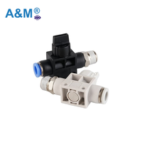 Vannes droites professionnelles Airmax HVSF pour machines industrielles, contrôle de vitesse, raccords pneumatiques rapides