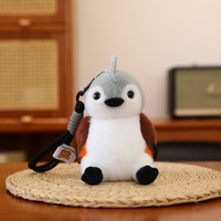 Peluches d'oiseaux réalistes Feiya, jouets en polyester doux, poupées de perroquet Tit de montagne, porte-clés mignons, logo personnalisé pour Halloween