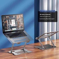 Support pliable pour ordinateur portable et tablette, sans installation, réglable en hauteur, en acier, avec rotation à 360° et fonction de levage