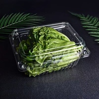 Boîte d'emballage en plastique PET transparent biodégradable de 500 g 1000 g pour herbes fraîches, laitue, légumes, micro-pousses, emballage en blister
