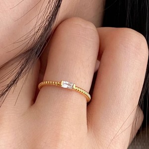 VIANRLA-anillos de apilamiento de oro para mujer, Plata de Ley 925, Circonia cúbica transparente, baguette, anillos finos - Product Image 2