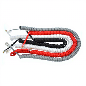 Câble téléphonique enroulé RJ9 noir de 2 m 3 m, câble spiralé 4P4C, cordon de combiné téléphonique - Product Image 1