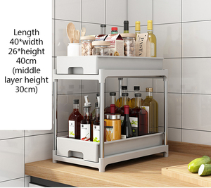 Ripiano di conservazione del cassetto della <span class=keywords><strong>cucina</strong></span> tirare fuori portaspezie per armadi da <span class=keywords><strong>cucina</strong></span> sotto il lavello dal pavimento al soffitto cremagliera di frutta e verdura - Product Image 2