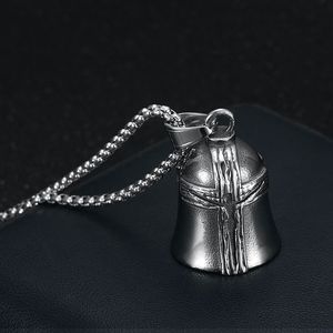 <b>Titanium</b> Steel Bell Pendant With Cross Design Vintage Punk Style For Motorcycle Riding Lucky Exorcism Charm - Product Image 2