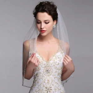 GENYA elegante semplice velo da <span class=keywords><strong>sposa</strong></span> di alta qualità bianco da <span class=keywords><strong>sposa</strong></span> veli da <span class=keywords><strong>sposa</strong></span> <span class=keywords><strong>accessori</strong></span> per capelli moda - Product Image 4
