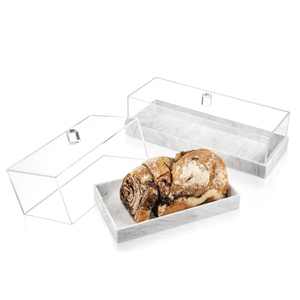 Bandeja de Acrílico Ámbar para Postres con Tapa Transparente, Cúpula Rectangular para Pasteles, Exhibidor de Cupcakes, Caja de Servicio para Mostrador de Panadería - Product Image 2