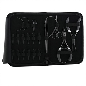Kit de herramientas de extensión de cabello OEM al por mayor, alicates de cuentas de microeslabones de Color negro, pinzas y bucles de marcado de tijera, todo de acero inoxidable - Product Image 1