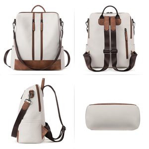 Ottimo miglior lusso <span class=keywords><strong>bianco</strong></span> e marrone in pelle da viaggio Edc zaino da giorno per donne adulte <span class=keywords><strong>donna</strong></span> <span class=keywords><strong>donna</strong></span> - Product Image 6