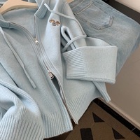 Damen Frühling Neuerscheinung Maßgeschneiderter Langarm-Reißverschluss-Pullover Mantel in Übergröße