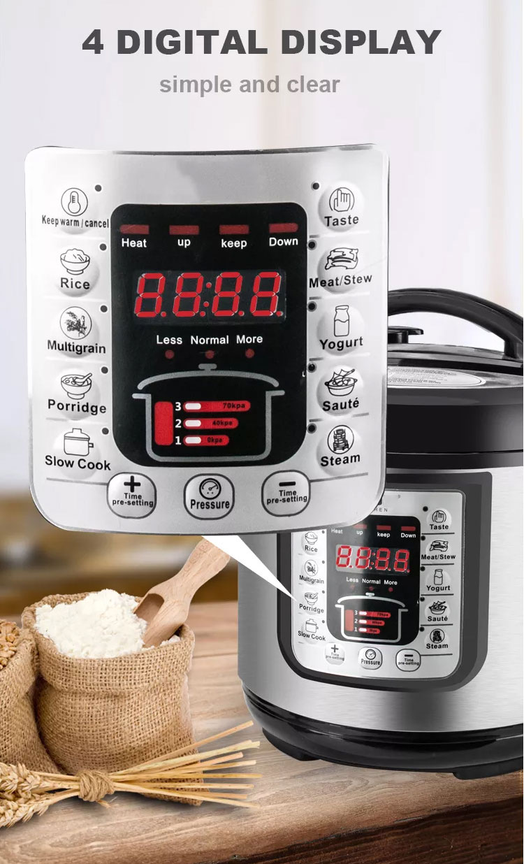 D04 All in 1 Electric Multi-purpose Pressure Cooker 5L to 12L Oem Big Size Hotel Restaurant Multi Middle East Pressure Cooker