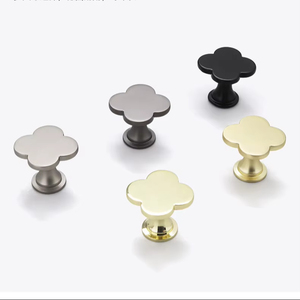 Single-Hole Pull Handle Simple Four-leaf Clover Colored Zinc Alloy Modern for Bedrooms Kitchen 96mm for Cabinets Wardrobes - Product Image 1