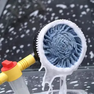 Car Rotary Cleaning Brush Long Handle Wash Foam Brush Automatic Car Brush Set